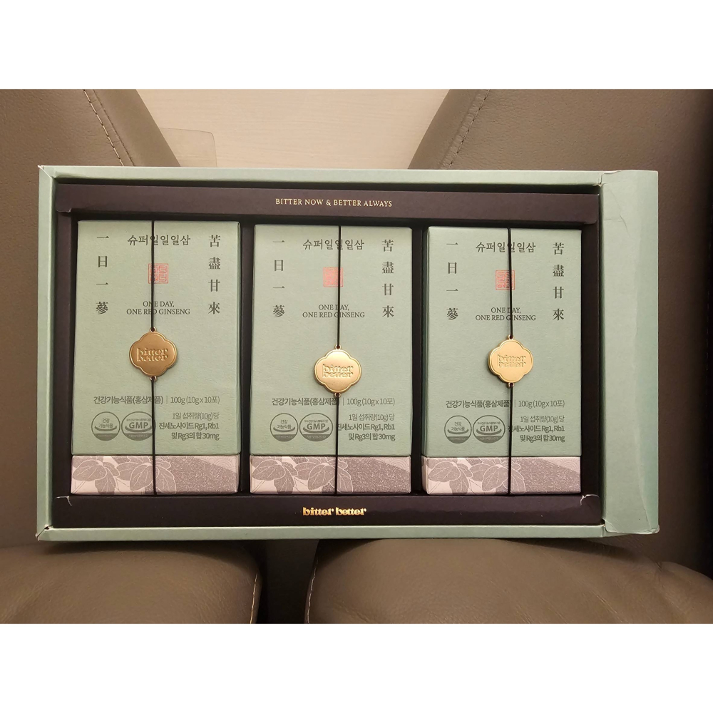 BitterBetter 一日一蔘 苦盡甘來 *禮盒* 超級韓國高麗人蔘液 (高) 1箱x3盒x10包入 (總共30包入-細節圖4