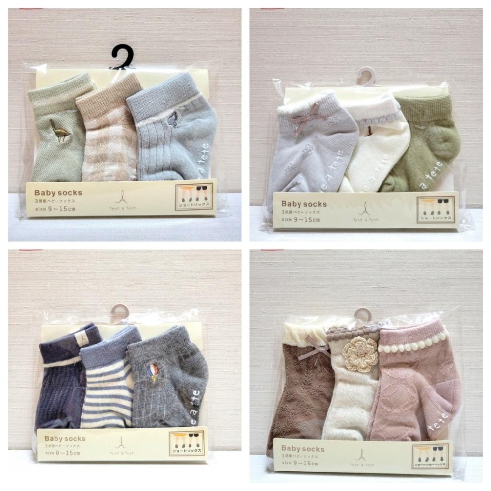 【4月新品上市現貨🍭附發票】日本嬰幼兒襪 Baby socks 襪子三入組 9~15CM 童襪 寶寶襪 嬰兒襪 小花蕾絲-細節圖3
