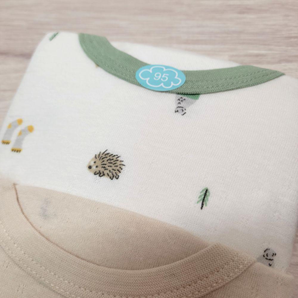 【現貨95cm 🚩日本童裝空運】CONTE DE FÉES 長袖上衣2件組厚款 刺蝟 男童 女童 居家童裝-細節圖3