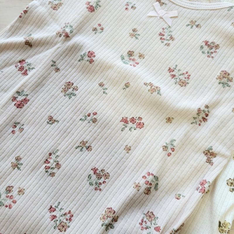 【70cm✨80cm】日本小眾品牌 mamaraku 純棉100%短袖上衣包屁衣兩件組 女寶必備-細節圖4