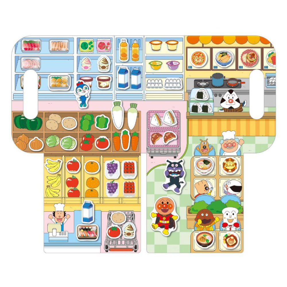 🎀正版日貨🛒 🌟 貼紙書推薦 🌟ANPANMAN 麵包超人 可攜式主題場景 三款可選擇 果凍貼紙 可重覆黏貼-細節圖6