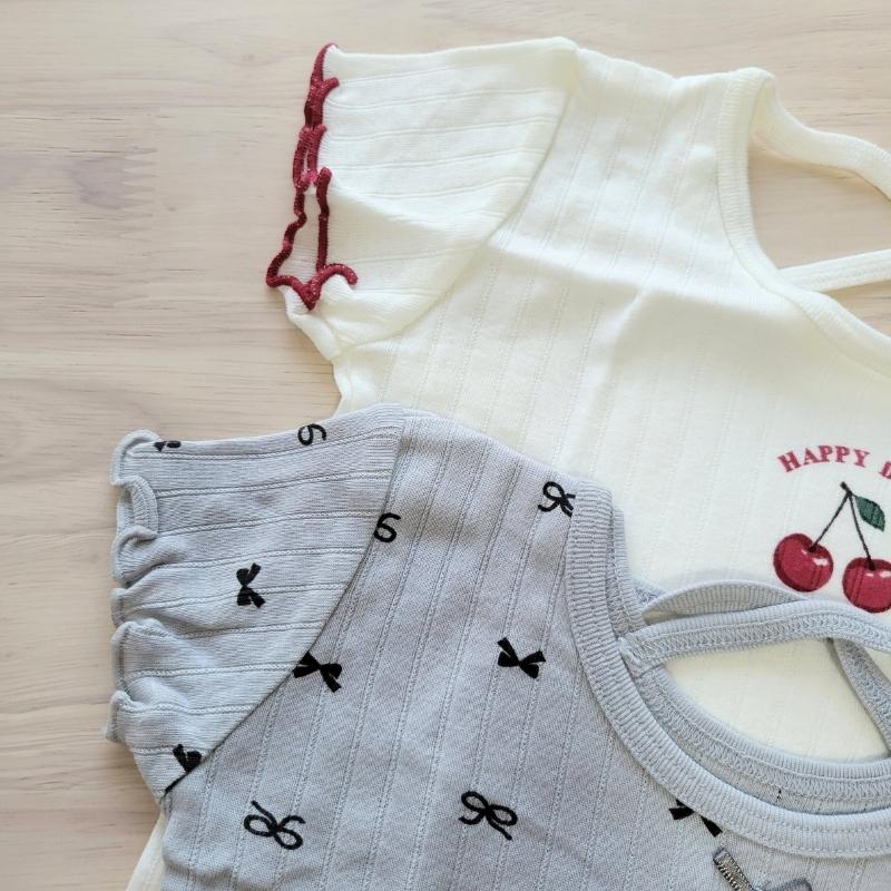 【80cm✨90cm】日本小眾品牌 minin style 純棉100%短袖上衣兩件組 外穿好看~設計感-細節圖2