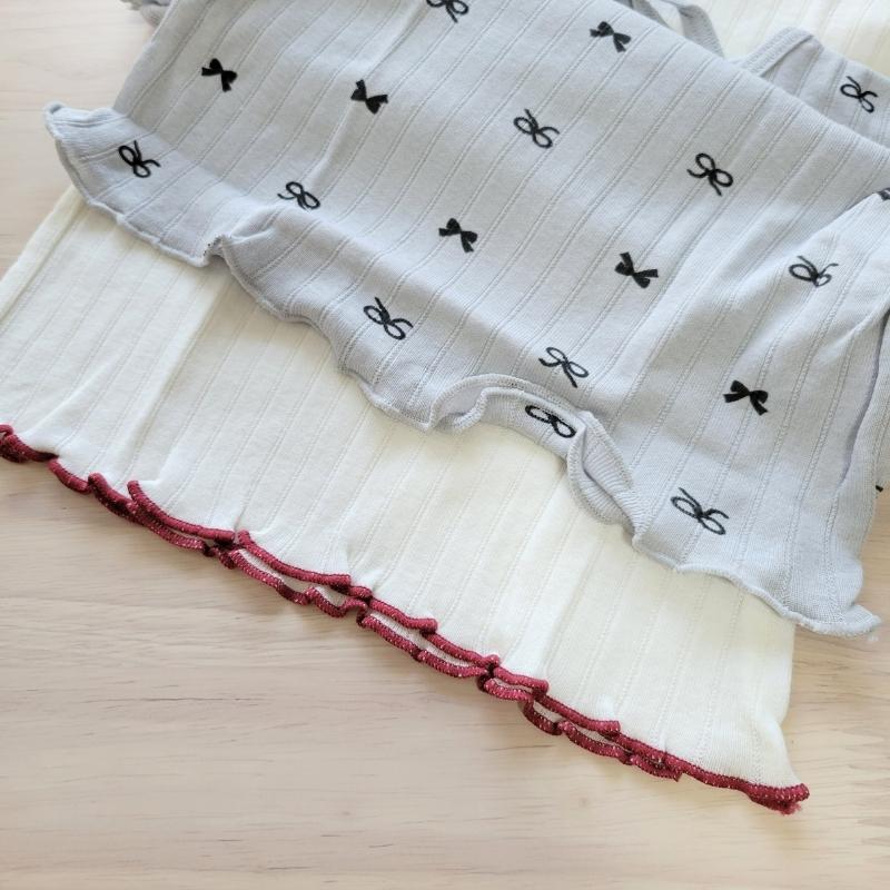 【80cm✨90cm】日本小眾品牌 minin style 純棉100%短袖上衣兩件組 外穿好看~設計感-細節圖4