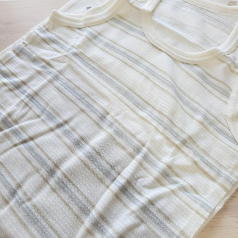 【90cm🍭蝦皮免運】日本進口 春夏有機棉ORGANIC COTTON無袖上衣 兩件組 透氣舒適純棉-細節圖5