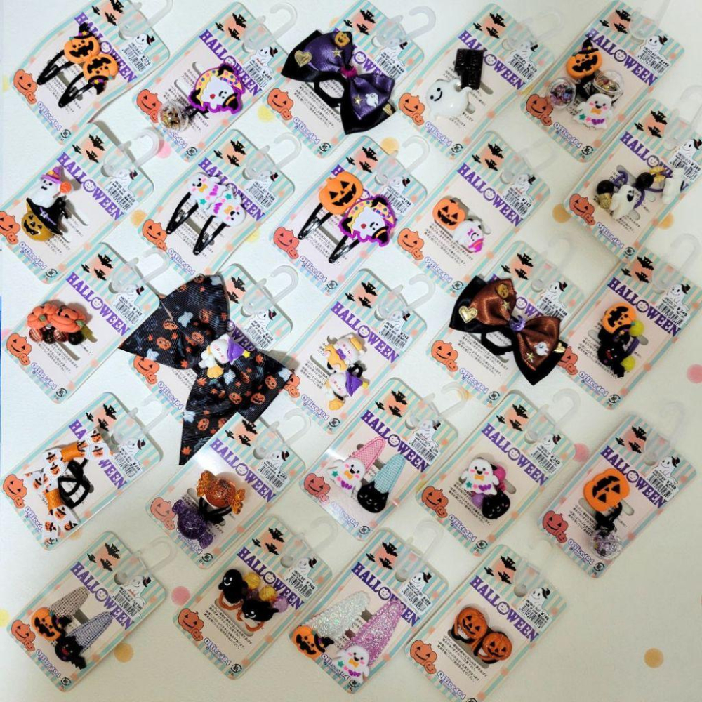 【日本製造🎃快速出貨】日本西松屋萬聖節兒童變裝用服飾髮飾髮夾髮圈造型彈力髮圈萬聖節南瓜裝幽靈-細節圖2