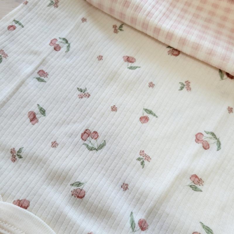 【70cm✨蝦皮免運】日本小眾品牌 mamaraku 純棉100%短袖上衣包屁衣兩件組 女寶必備-細節圖5