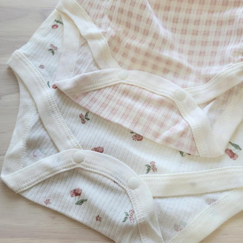 【70cm✨蝦皮免運】日本小眾品牌 mamaraku 純棉100%短袖上衣包屁衣兩件組 女寶必備-細節圖6