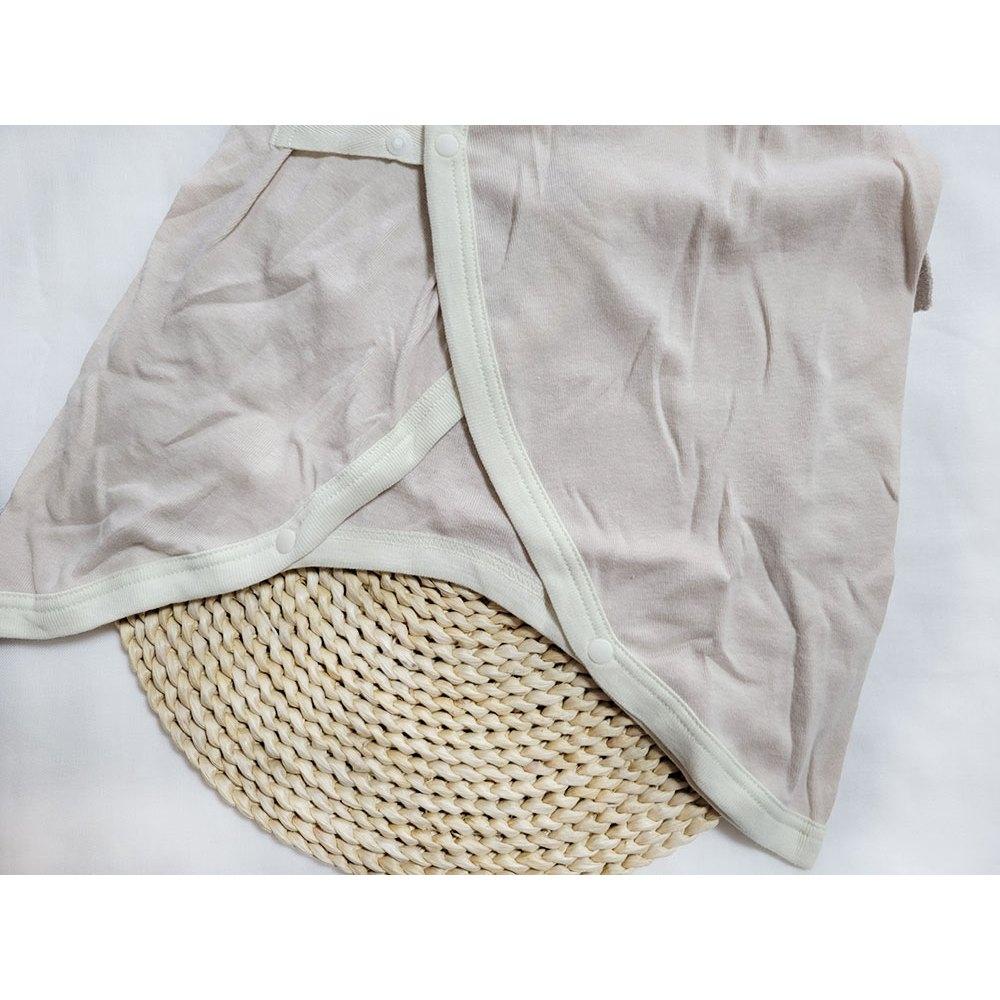 【日本進口🍭50~60cm】新生兒開襟半袖蝴蝶衣 2件組 100%純棉 日本西松屋 奶茶色 星星 短袖 新生兒開襟衣-細節圖6