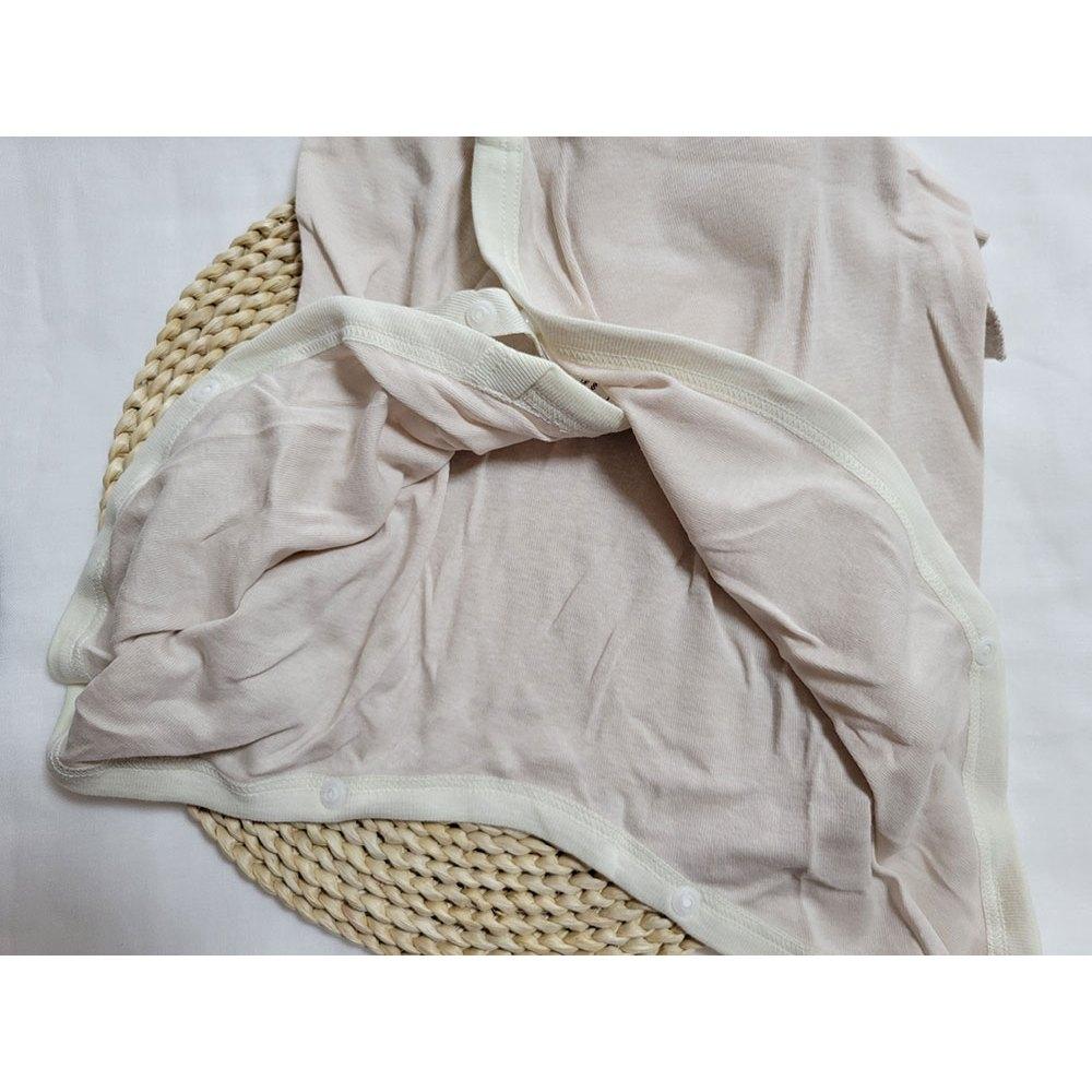 【日本進口🍭50~60cm】新生兒開襟半袖蝴蝶衣 2件組 100%純棉 日本西松屋 奶茶色 星星 短袖 新生兒開襟衣-細節圖7