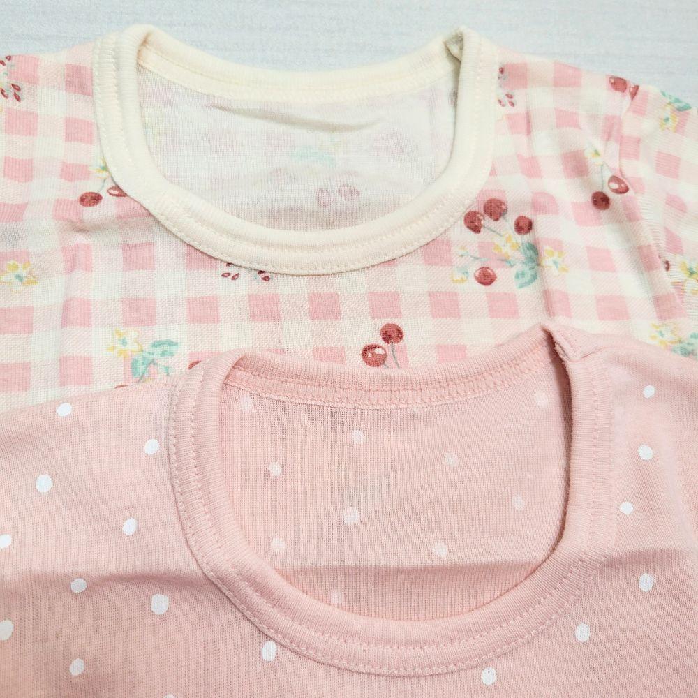 【🍭80cm】日本童裝 futafuta 短袖上衣兩件組 粉色 櫻桃 點點 日本童裝 日本空運-細節圖3