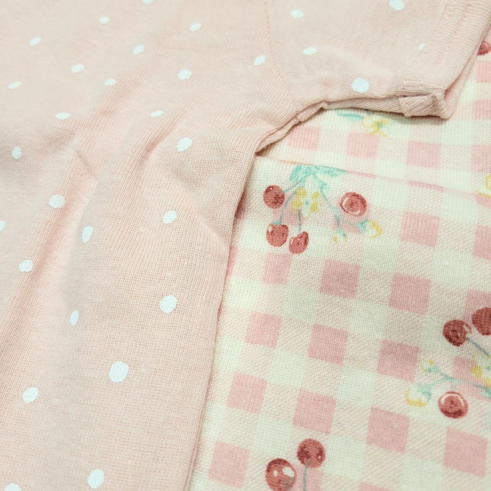 【🍭80cm】日本童裝 futafuta 短袖上衣兩件組 粉色 櫻桃 點點 日本童裝 日本空運-細節圖5