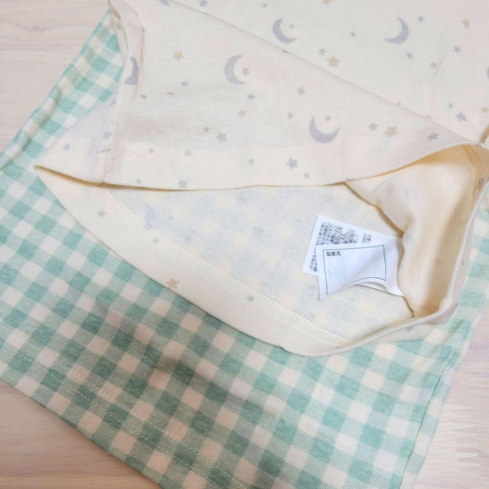 【80cm🍭90cm🍭95cm】日本童裝 Cottoli 短袖上衣兩件組 綠格 星星 月亮 日本空運-細節圖4