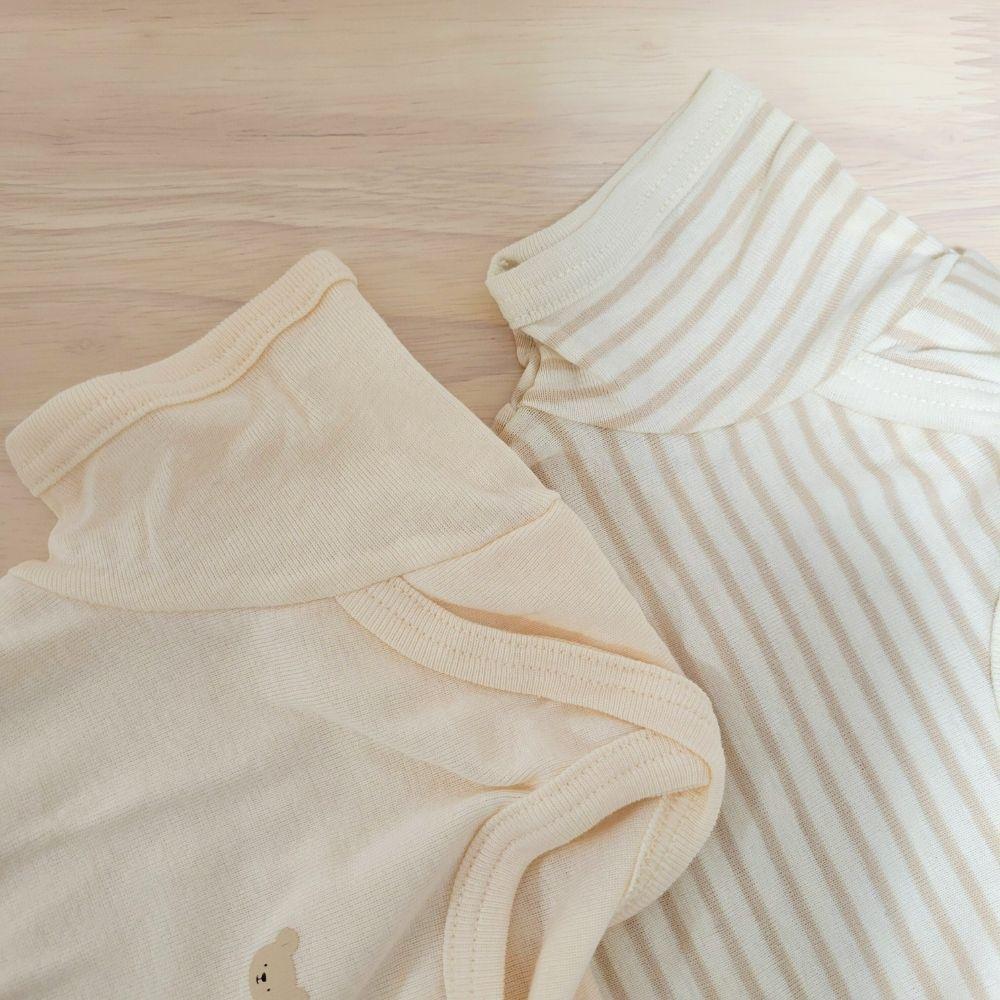 【70cm🍭80cm】日本Cottoli 短袖包屁衣兩件組 汽車 小熊 格紋 日本童裝 男童 女童-細節圖5