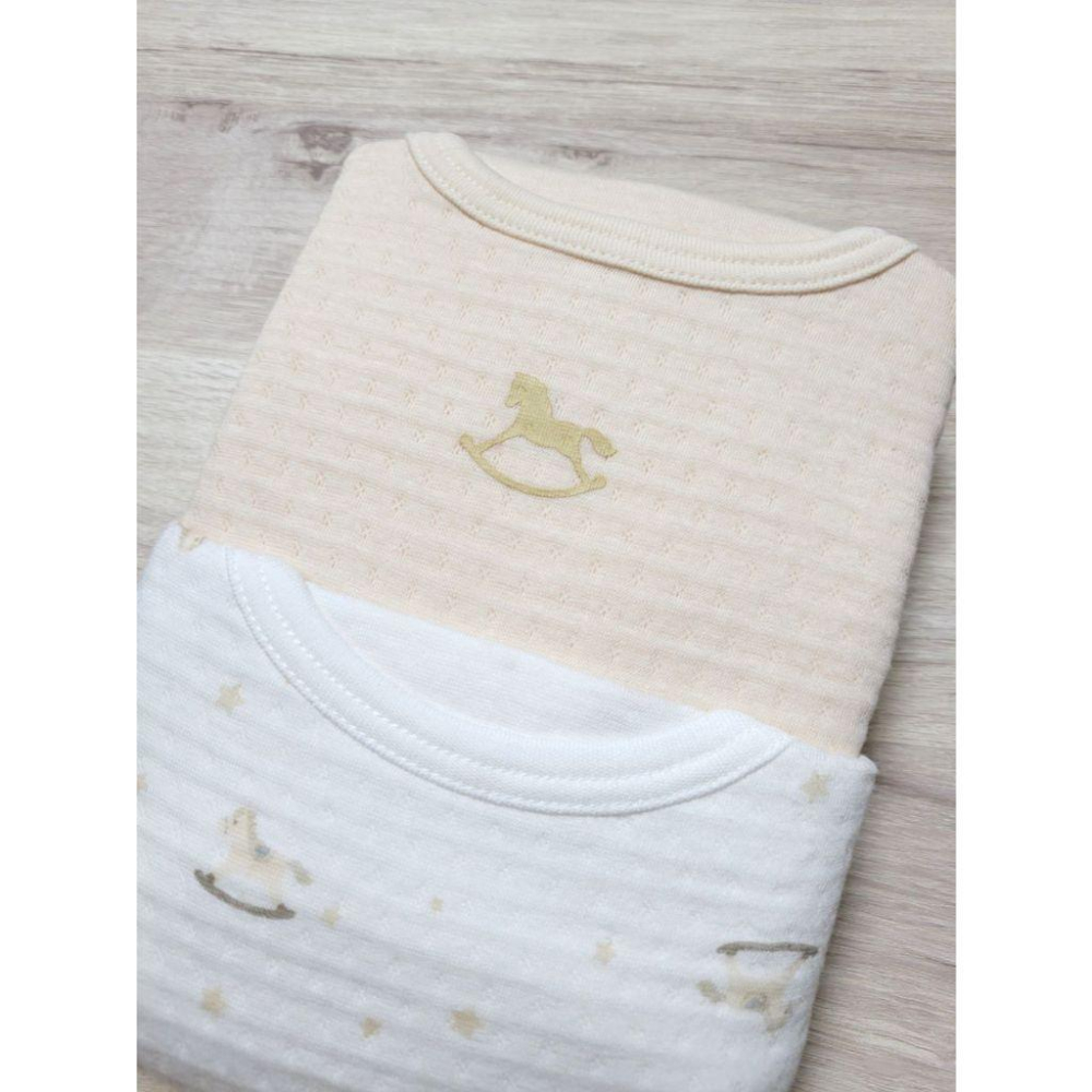 【現貨90cm🚩日本空運】日本Cottoli 長袖上衣 鋪棉 小木馬 秋冬 圓領 保暖 打底內搭-細節圖2