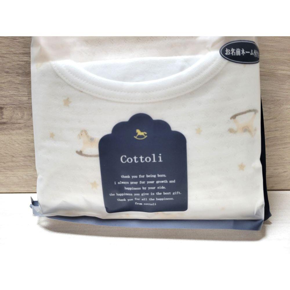 【現貨90cm🚩日本空運】日本Cottoli 長袖上衣 鋪棉 小木馬 秋冬 圓領 保暖 打底內搭-細節圖4