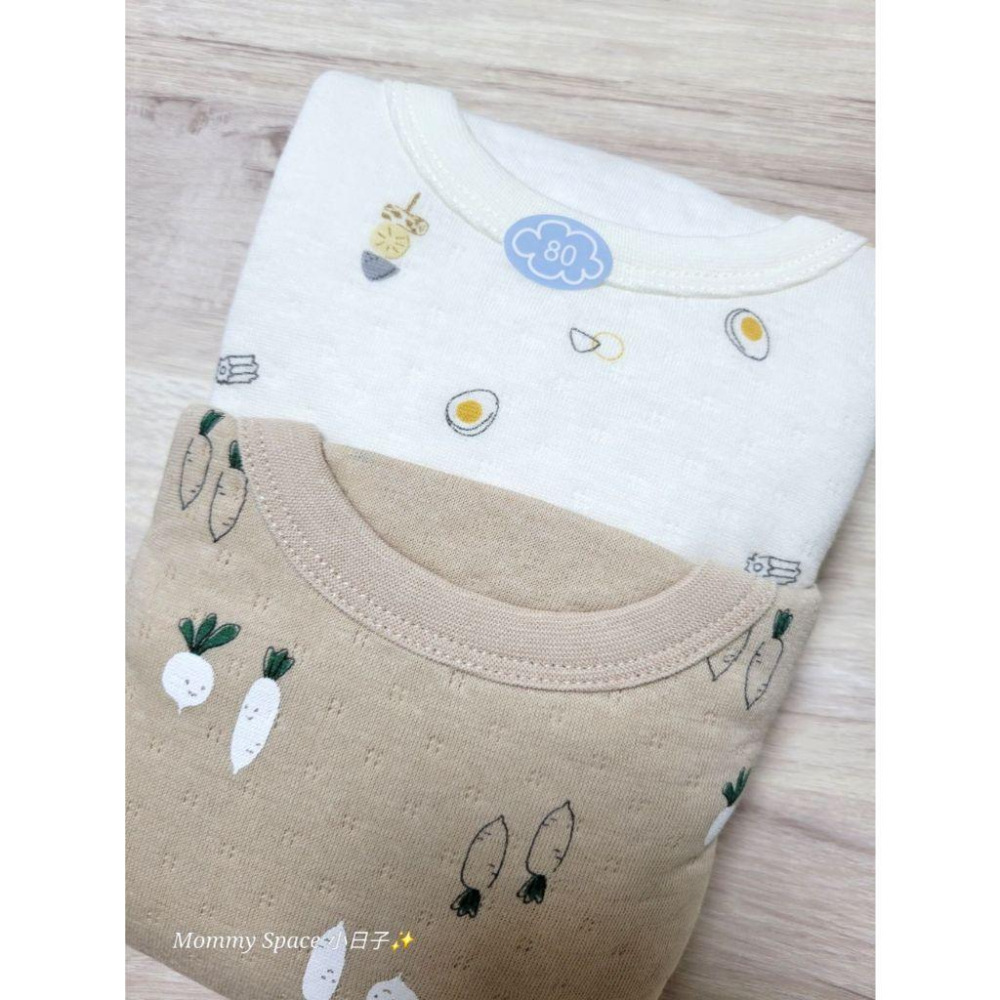【現貨80cm 🚩日本童裝空運】CONTE DE FÉES 長袖上衣 純棉100%親膚 雞蛋 菜頭 男寶 女寶-細節圖2