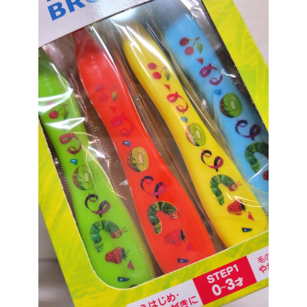 【現貨🇯🇵附發票】日本 Skater 寶寶幼兒牙刷 【0-3歲】恐龍 好餓的毛毛蟲 8入組/獨立包裝/附牙刷蓋-細節圖3