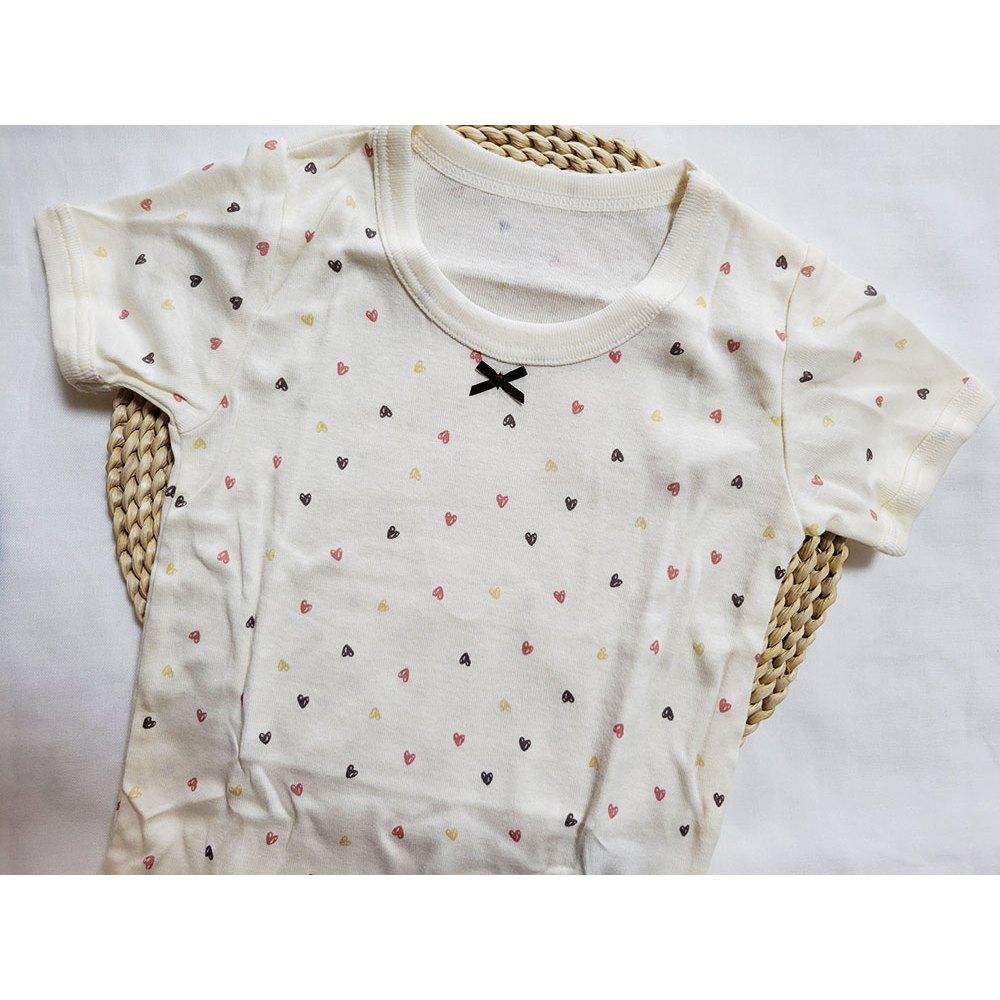【🍭70cm | 80cm | 90cm】新生兒短袖包屁衣 3件組 100%純棉 日本西松屋 愛心 小狗 粉色 親膚-細節圖2