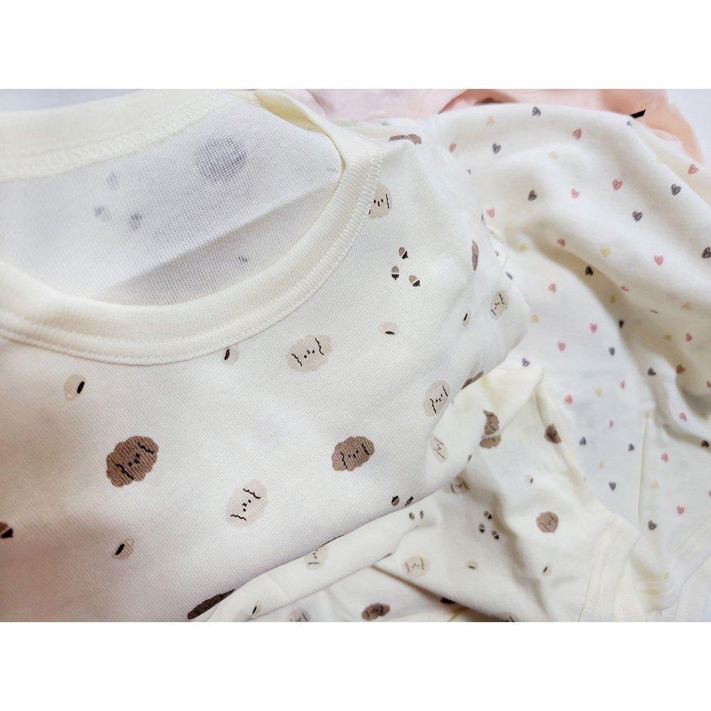 【🍭70cm | 80cm | 90cm】新生兒短袖包屁衣 3件組 100%純棉 日本西松屋 愛心 小狗 粉色 親膚-細節圖7