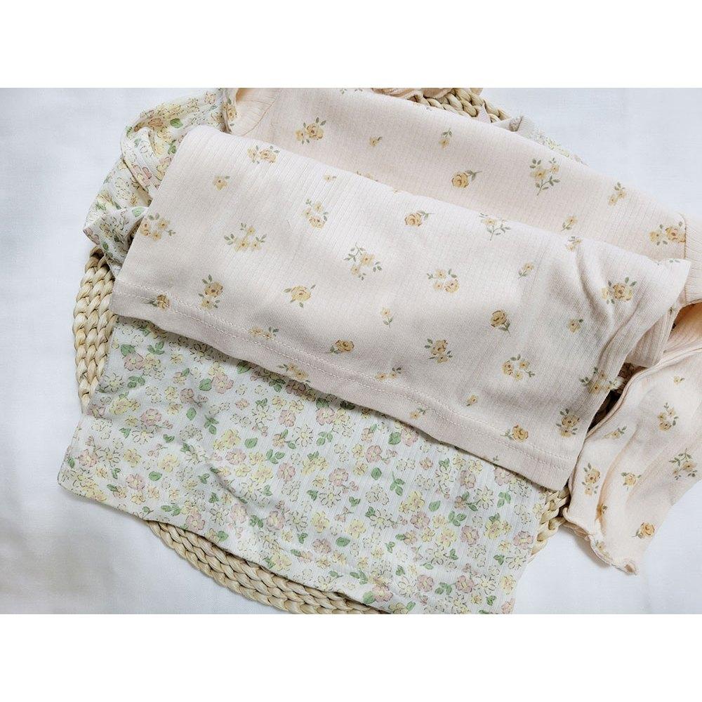 【秋季新品🍭90公分】日本進口 mamaraku 長袖上衣2件組 碎花 女童 內著 日本童裝 薄款 內搭 純棉 家居服-細節圖3