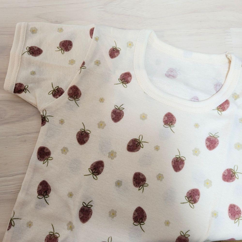 【95cm🍭】日本 futafuta 短袖上衣 兩件組 草莓 圓點 新生兒 日本童裝 附發票-細節圖5