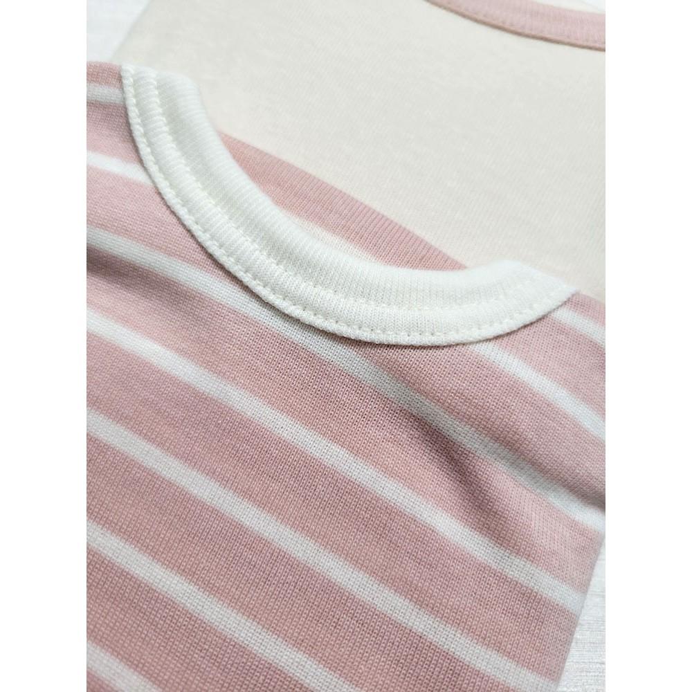 【純棉80cm |90cm ♥️新品優惠現貨】日本 BABY inner 長袖純棉上衣素面兩件組-細節圖2