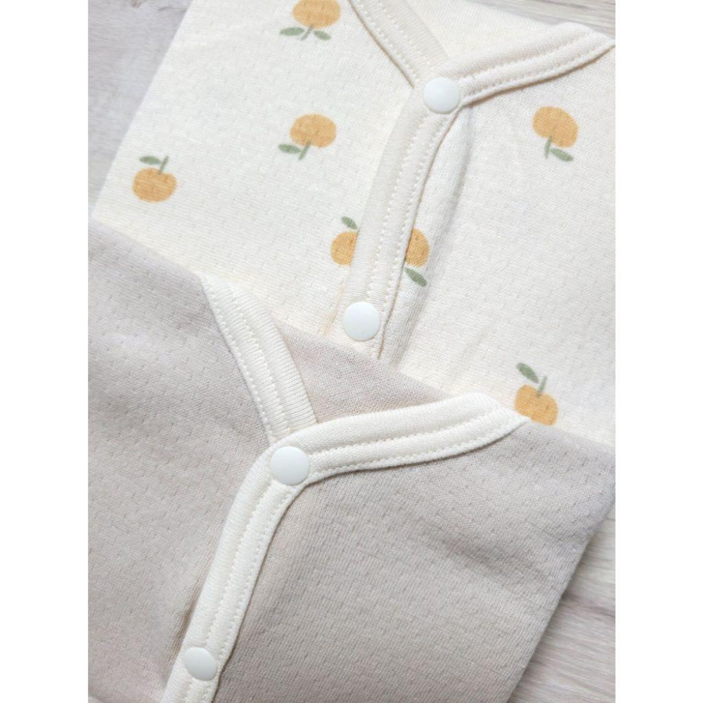 【現貨70cm 🚩已客訂】日本進口 tete a tete 前開式長袖包屁衣 橘子 奶茶 棉100%-細節圖3