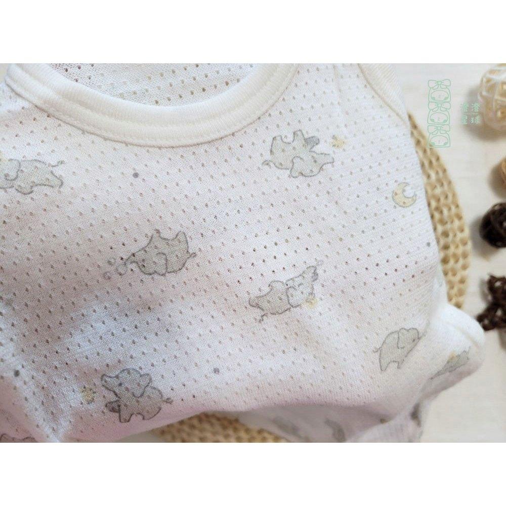 【🍭80公分】日本 春夏有機棉ORGANIC COTTON無袖上衣 兩件組 吸水速乾 透氣 純棉 內搭網眼 大象汽球-細節圖6