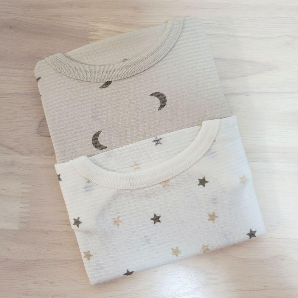 【80cm🍭90cm】日本進口 春夏有機棉ORGANIC COTTON短袖包屁衣 兩件組 吸水速乾 日本童裝-細節圖2