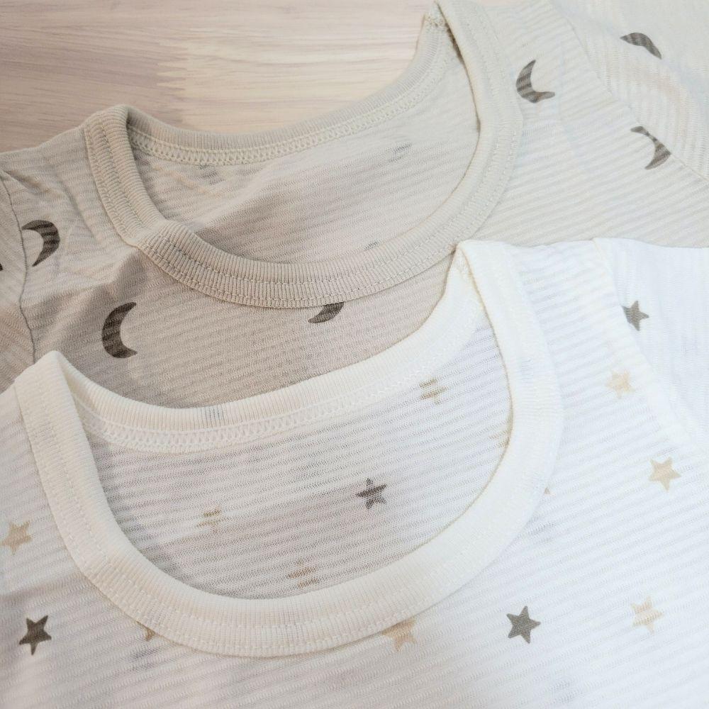 【80cm🍭90cm】日本進口 春夏有機棉ORGANIC COTTON短袖包屁衣 兩件組 吸水速乾 日本童裝-細節圖4