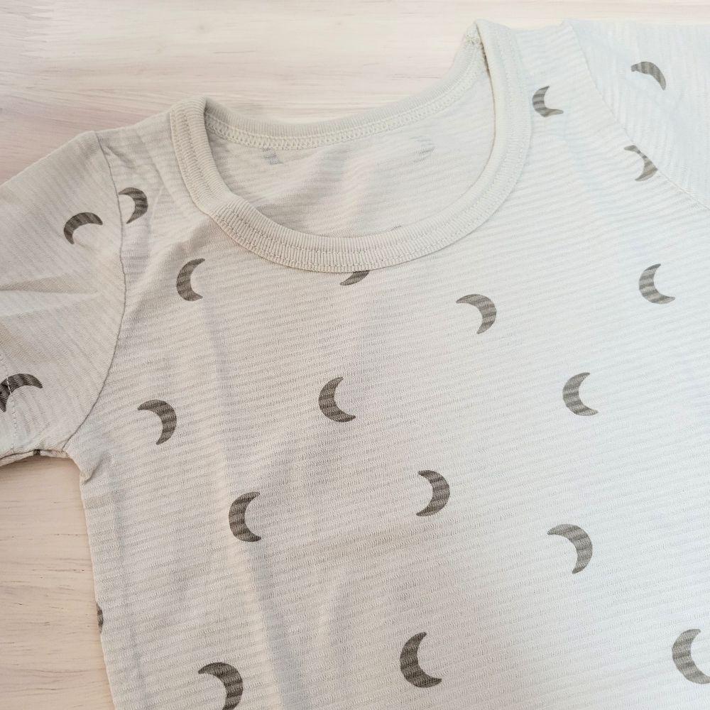 【80cm🍭90cm】日本進口 春夏有機棉ORGANIC COTTON短袖包屁衣 兩件組 吸水速乾 日本童裝-細節圖6