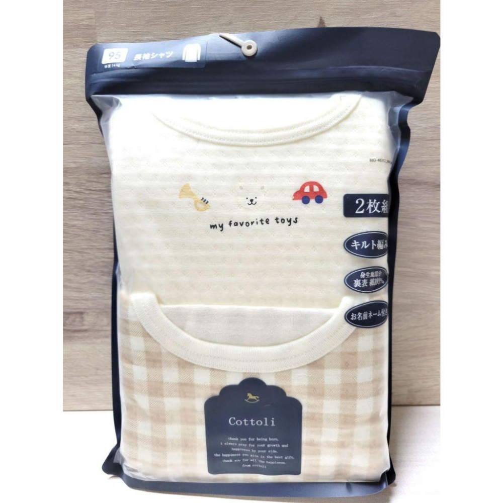 【現貨80cm | 90cm | 95cm 🚩】日本Cottoli 長袖上衣 汽車 小熊 格紋 日本童裝 男童 女童-細節圖3