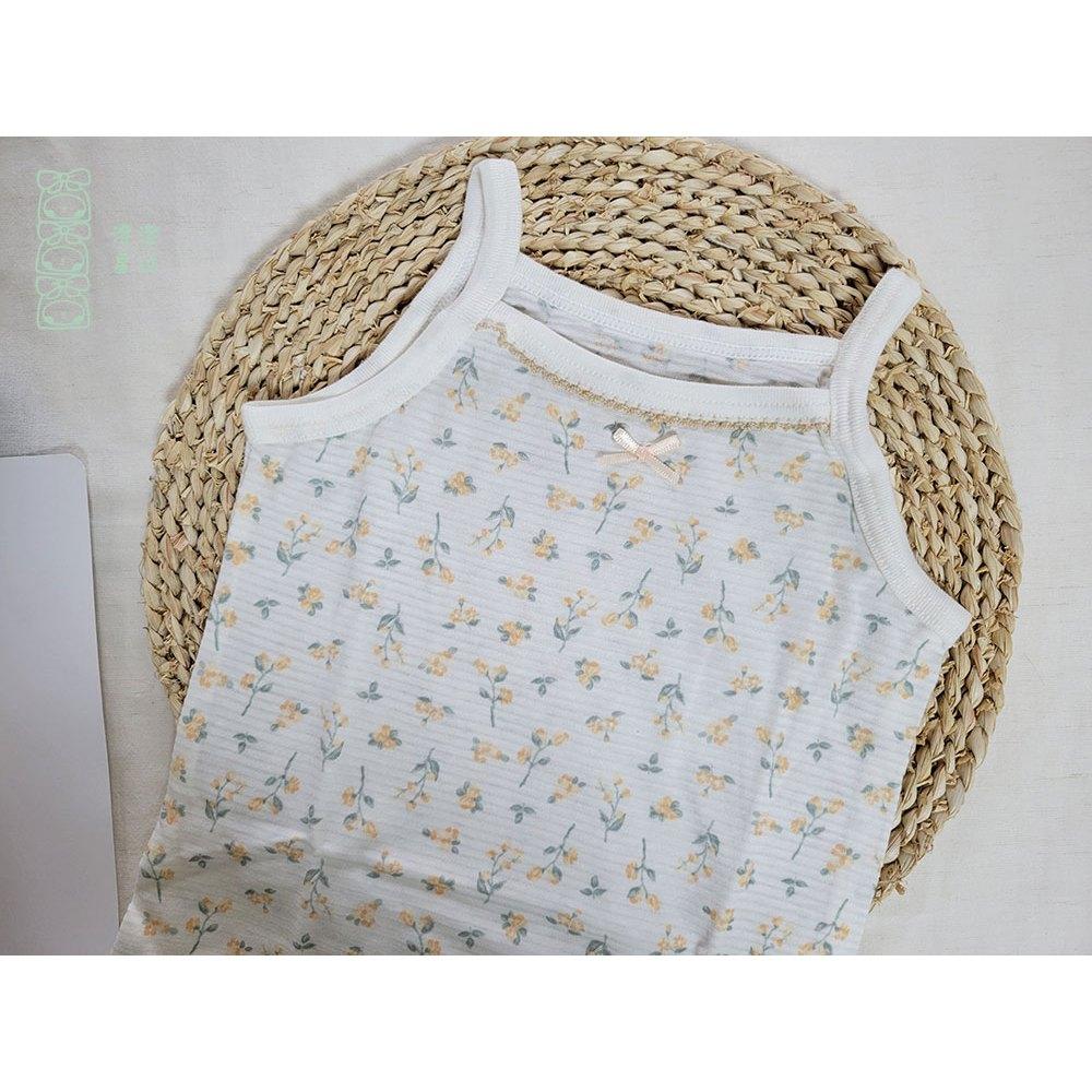 【現貨🍭80公分】日本 春夏有機棉ORGANIC COTTON細肩無袖包屁衣 兩件組 吸水速乾 花朵 日本童裝 輕薄女寶-細節圖3