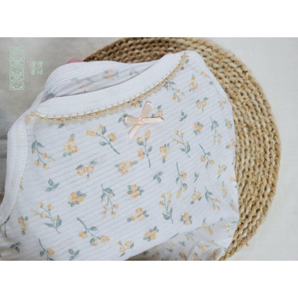 【現貨🍭80公分】日本 春夏有機棉ORGANIC COTTON細肩無袖包屁衣 兩件組 吸水速乾 花朵 日本童裝 輕薄女寶-細節圖5