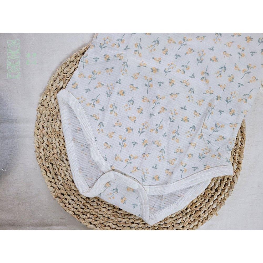 【現貨🍭80公分】日本 春夏有機棉ORGANIC COTTON細肩無袖包屁衣 兩件組 吸水速乾 花朵 日本童裝 輕薄女寶-細節圖8