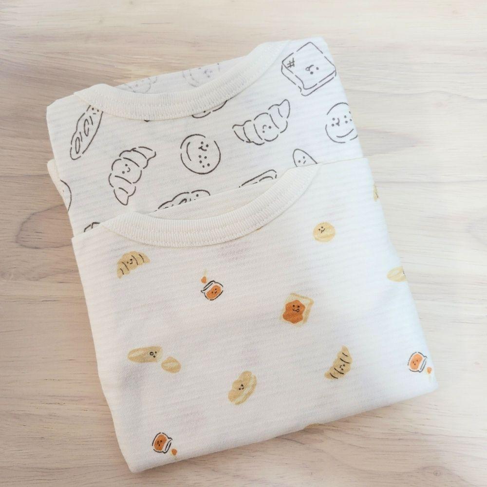 【80cm🍭】日本進口 春夏有機棉ORGANIC COTTON短袖包屁衣 兩件組 吸水速乾 餃子 日本童裝-細節圖2