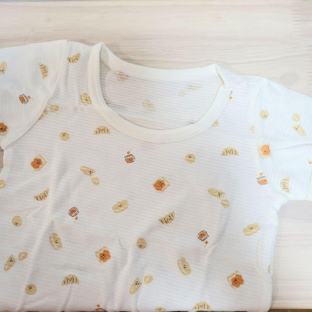 【80cm🍭】日本進口 春夏有機棉ORGANIC COTTON短袖包屁衣 兩件組 吸水速乾 餃子 日本童裝-細節圖4