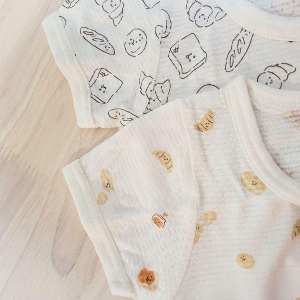 【80cm🍭】日本進口 春夏有機棉ORGANIC COTTON短袖包屁衣 兩件組 吸水速乾 餃子 日本童裝-細節圖5