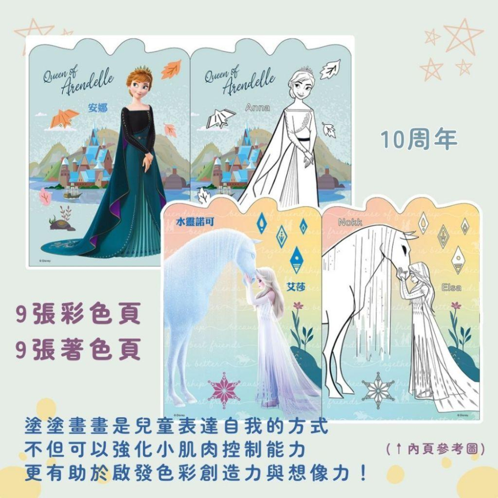 【京甫 | 根華】迪士尼 小畫家造型貼畫 冰雪奇緣 魔法篇 10周年~現貨不用等-細節圖3