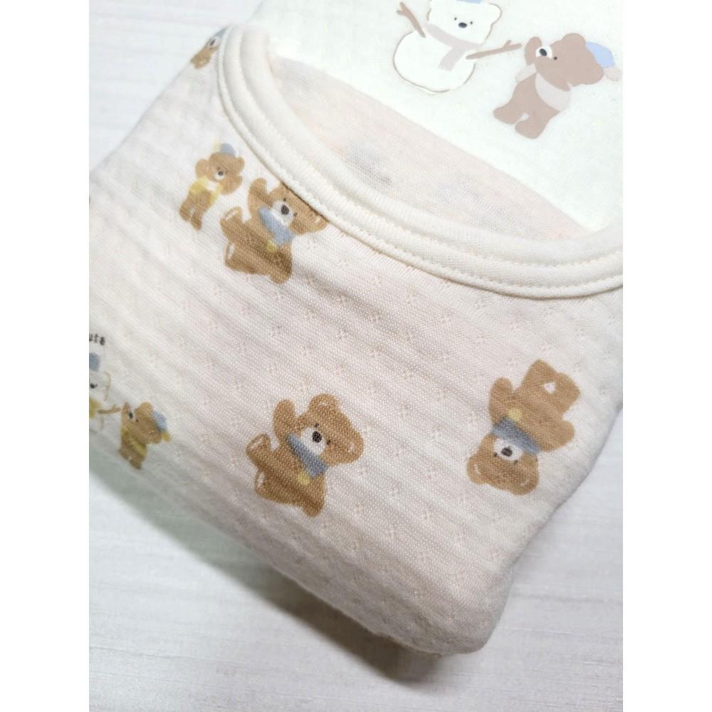 【現貨80cm 🚩日本童裝空運】futafuta 長袖包屁衣 白色雪人 小熊 2件組-細節圖3