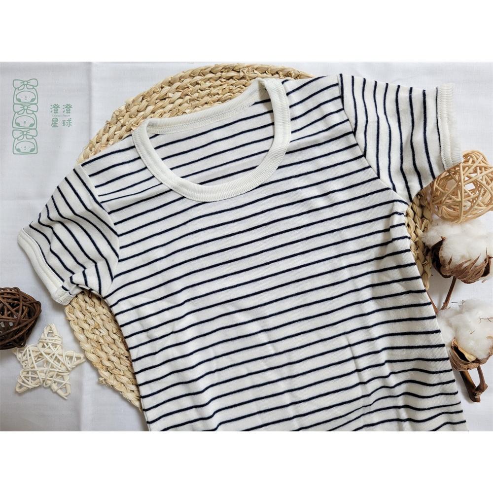 【🍭70cm】日本空運 日本Cottoli 短袖包屁衣 兩件組 純棉 條紋 小男孩 鐵塔 夏季 透氣 男寶 日本童裝-細節圖4