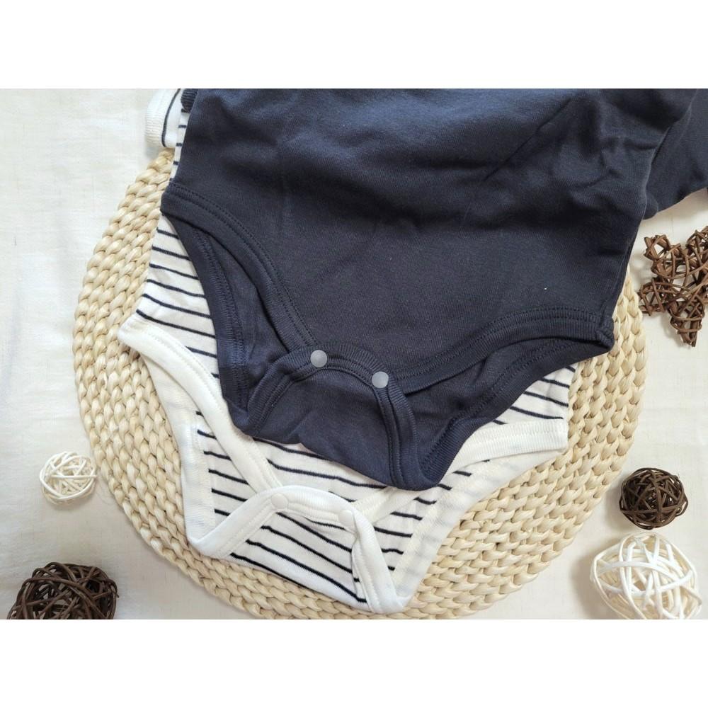 【🍭70cm】日本空運 日本Cottoli 短袖包屁衣 兩件組 純棉 條紋 小男孩 鐵塔 夏季 透氣 男寶 日本童裝-細節圖5