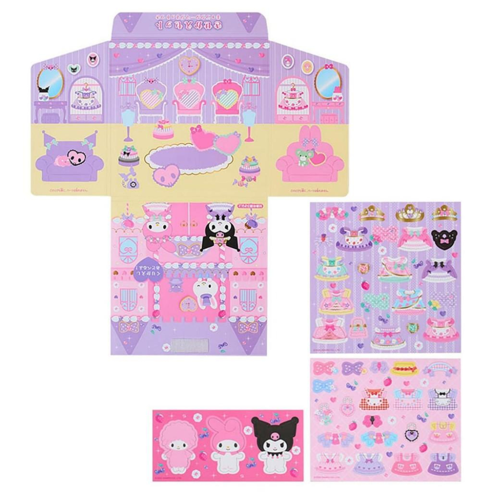 【✈️日本空運現貨】三麗鷗 Sanrio My Melody&Kuromi 、Hello Kitty裝扮套裝磁鐵玩具組-細節圖2