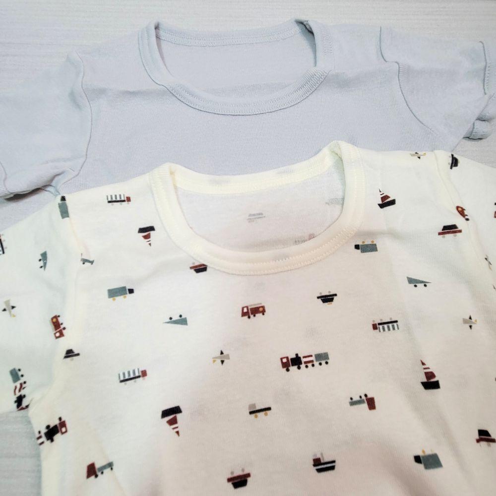 【🔺特價🍭80cm】日本童裝 Cottoli 短袖上衣兩件組 車子 藍色 日本童裝 日本空運-細節圖3