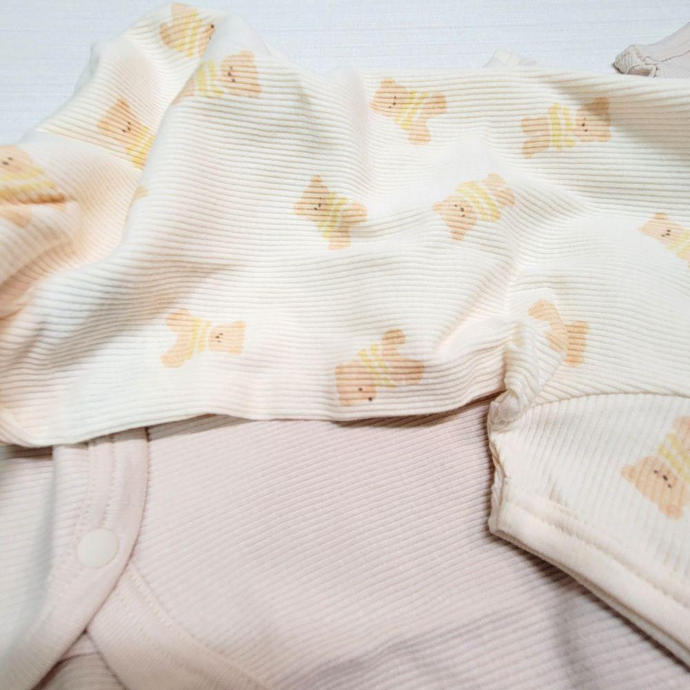 【70cm🍭】日本 futafuta 短袖包屁衣 兩件組 熊熊 新生兒 日本童裝 純棉-細節圖6