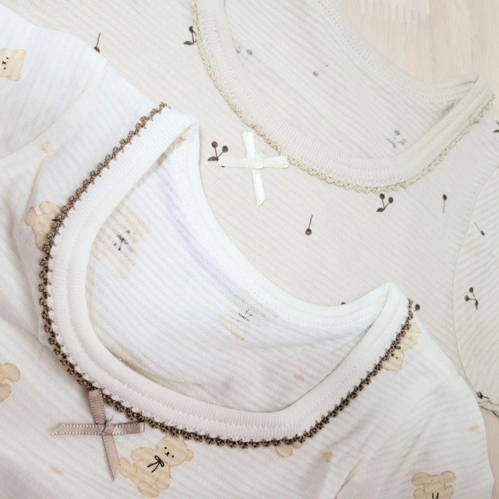 【80cm🍭90cm】日本進口 春夏有機棉ORGANIC COTTON短袖上衣 兩件組 吸水速乾 日本童裝-細節圖3