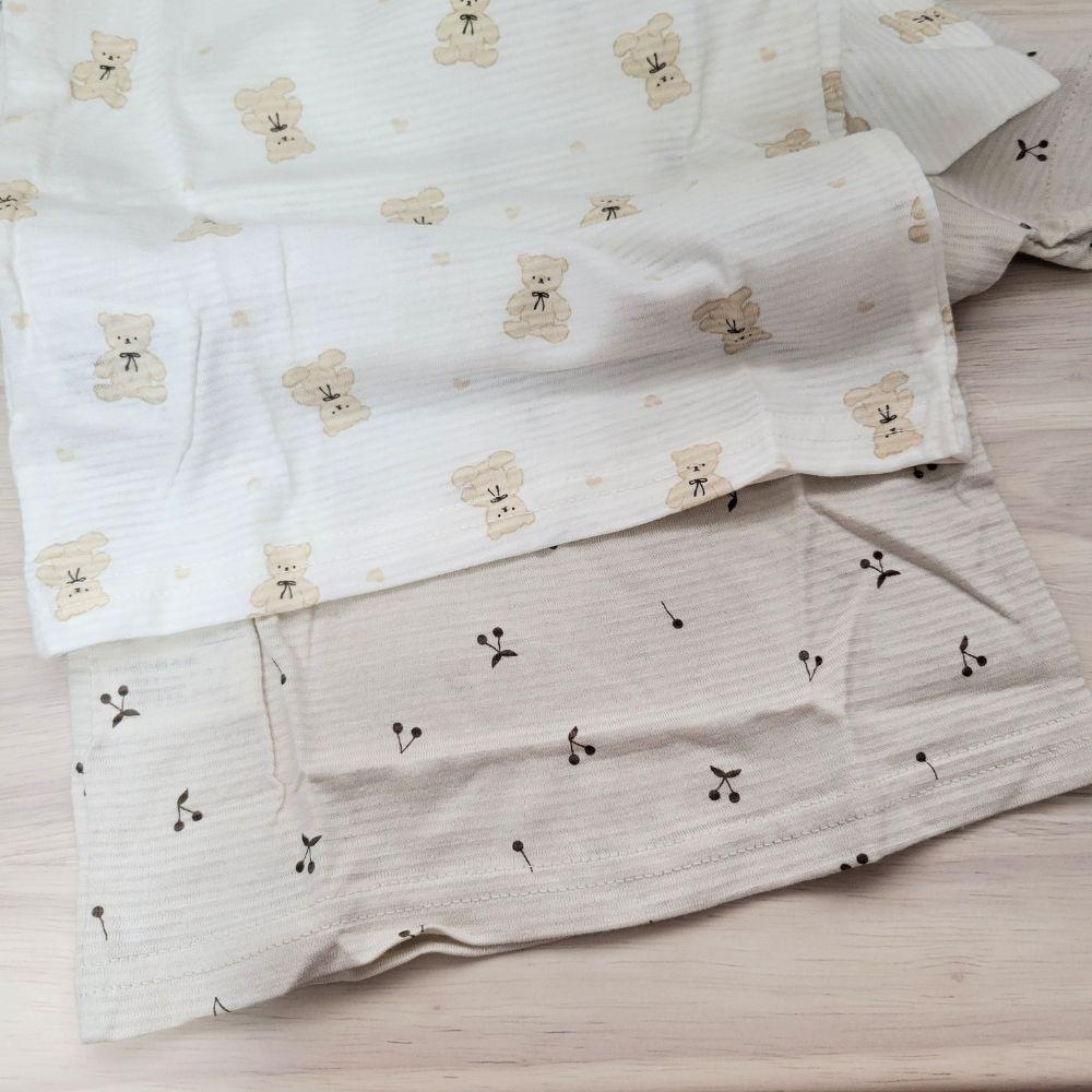 【80cm🍭90cm】日本進口 春夏有機棉ORGANIC COTTON短袖上衣 兩件組 吸水速乾 日本童裝-細節圖6