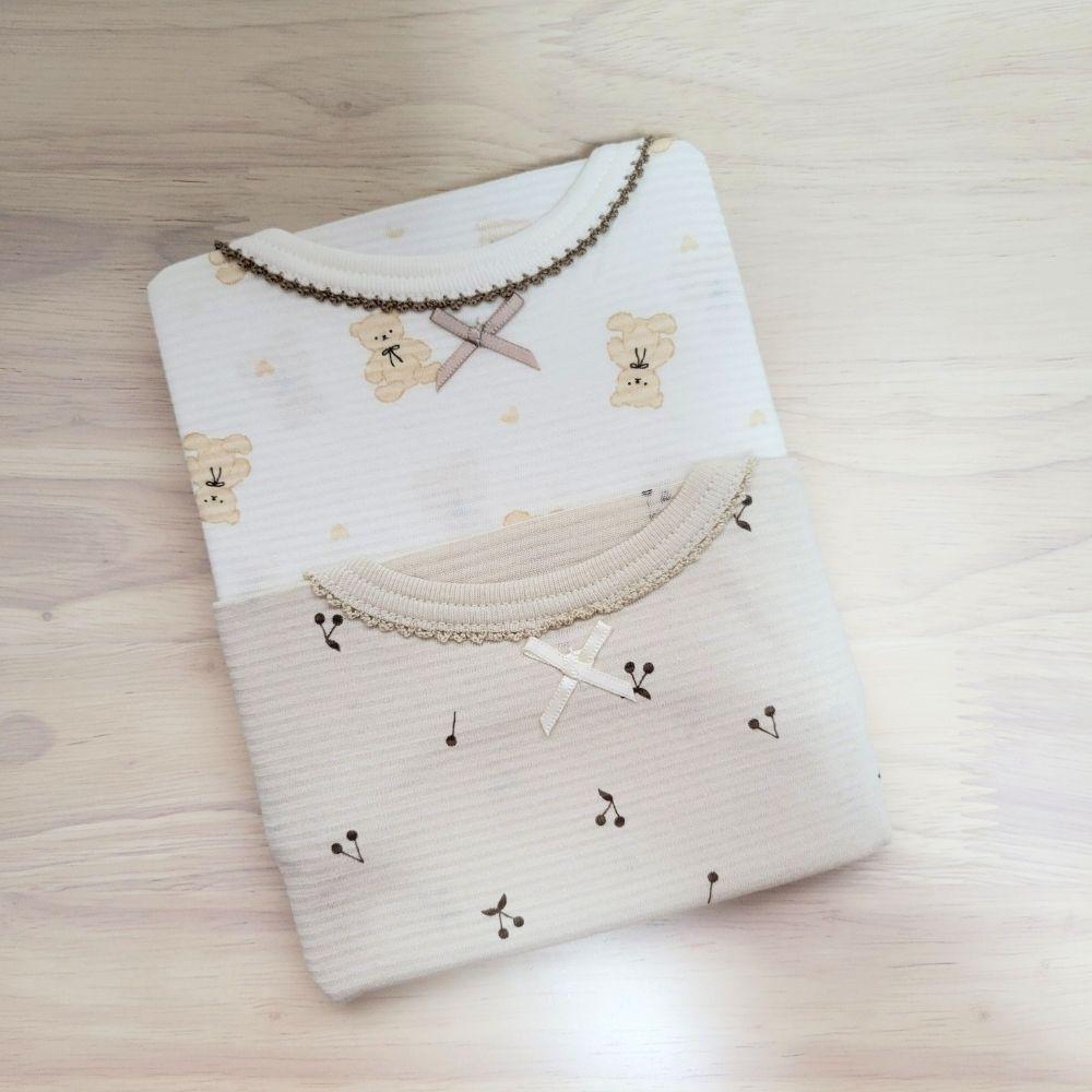 【80cm🍭90cm】日本進口 春夏有機棉ORGANIC COTTON短袖上衣 兩件組 吸水速乾 日本童裝-細節圖7