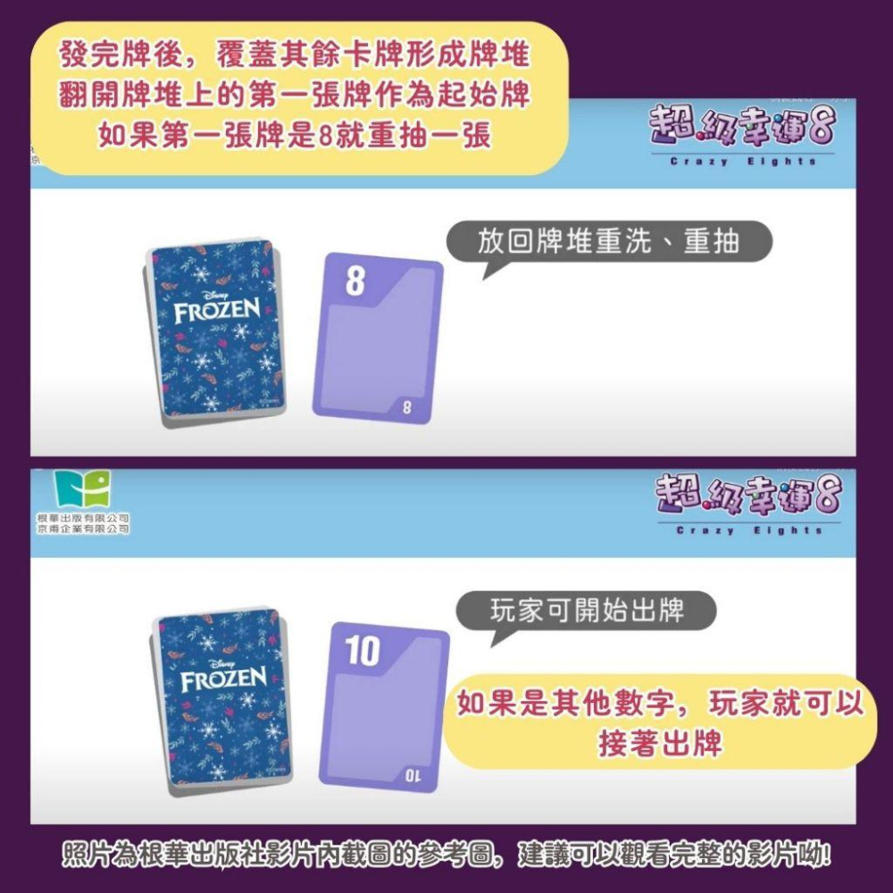【京甫 | 根華】冰雪奇緣 超級幸運8 ~還可當成撲克牌使用喔~(桌遊系列2) 適合3歲以上~-細節圖3