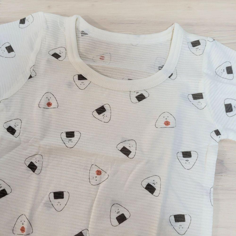 【80cm🍭90cm🍭95cm】日本童裝 春夏有機棉ORGANIC COTTON短袖上衣 兩件組 吸水速乾 三角飯糰-細節圖4